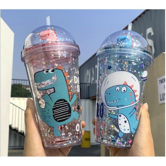 LY GIỮ NHIỆT NHŨ KIM TUYẾN 3D HÌNH KHỦNG LONG , CHUỘT CON, MÈO.. CỰC CUTE - CỐC PHA LÊ HAI LỚP CÁCH NHIỆT CÓ TẶNG KÈM ỐN