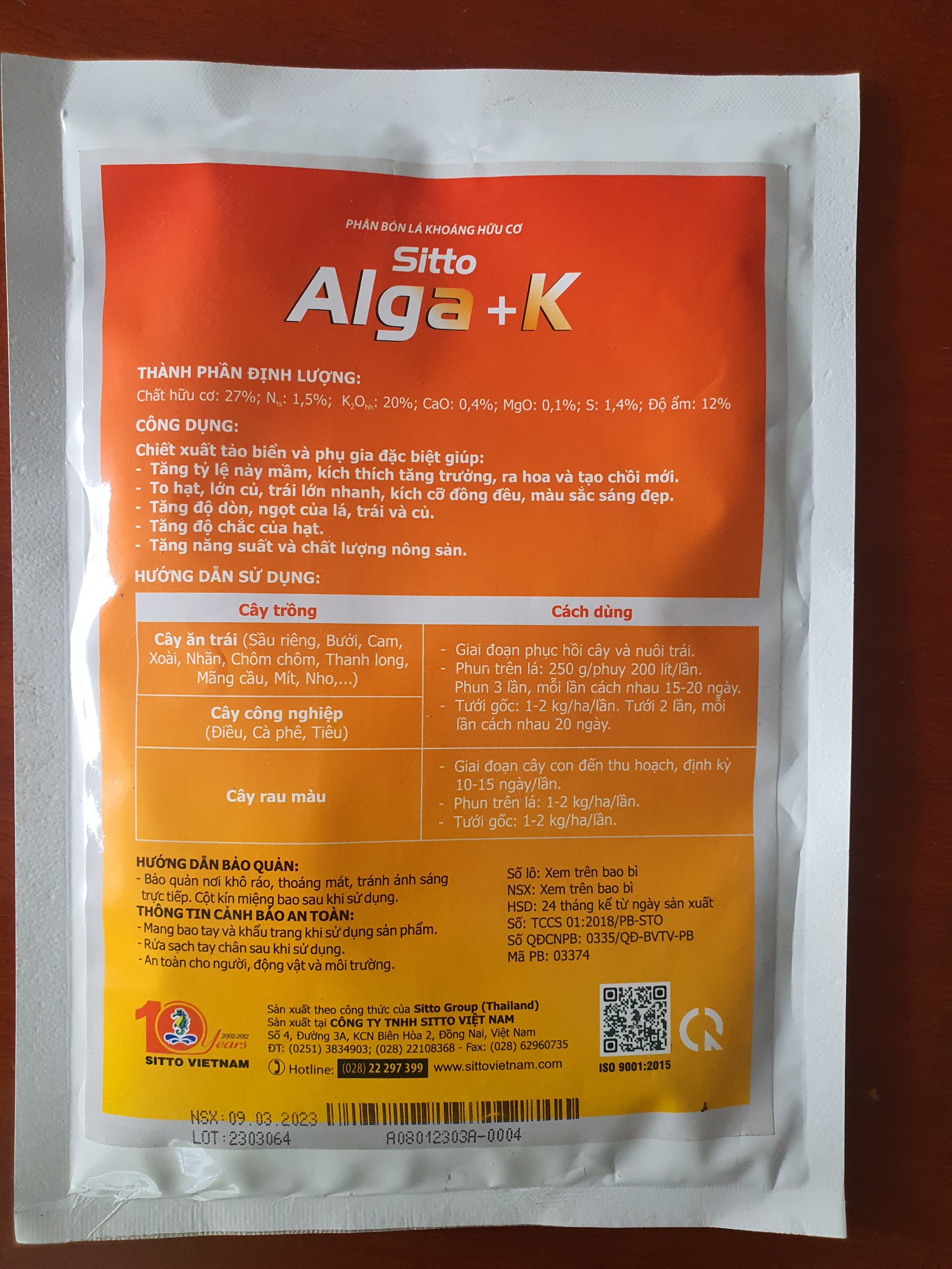 Kali rong biển, phục hồi cây nhanh, nuôi trái sáng đẹp mã Alga + K - gói 250g