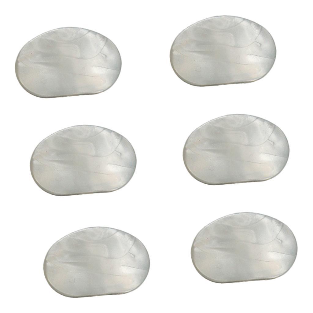 Sunnimix 6 Chiếc Hình Bầu Dục Đàn Guitar Điện Ngọc Trai Chỉnh Chốt Nắp Chỉnh Âm Máy Đầu Thay Thế Nút Núm, Trắng
