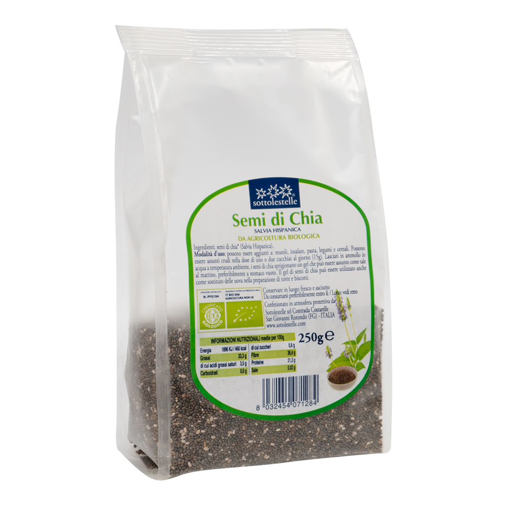 Hạt Chia hữu cơ 250g Sottolestelle Organic Chia Seeds