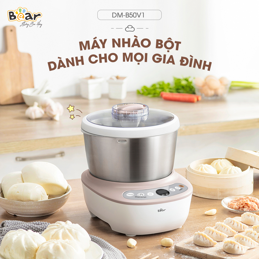 Máy nhào bột tự động 5L Bear DM-B50V1 - Trộn bột thông minh - Hàng nhập khẩu