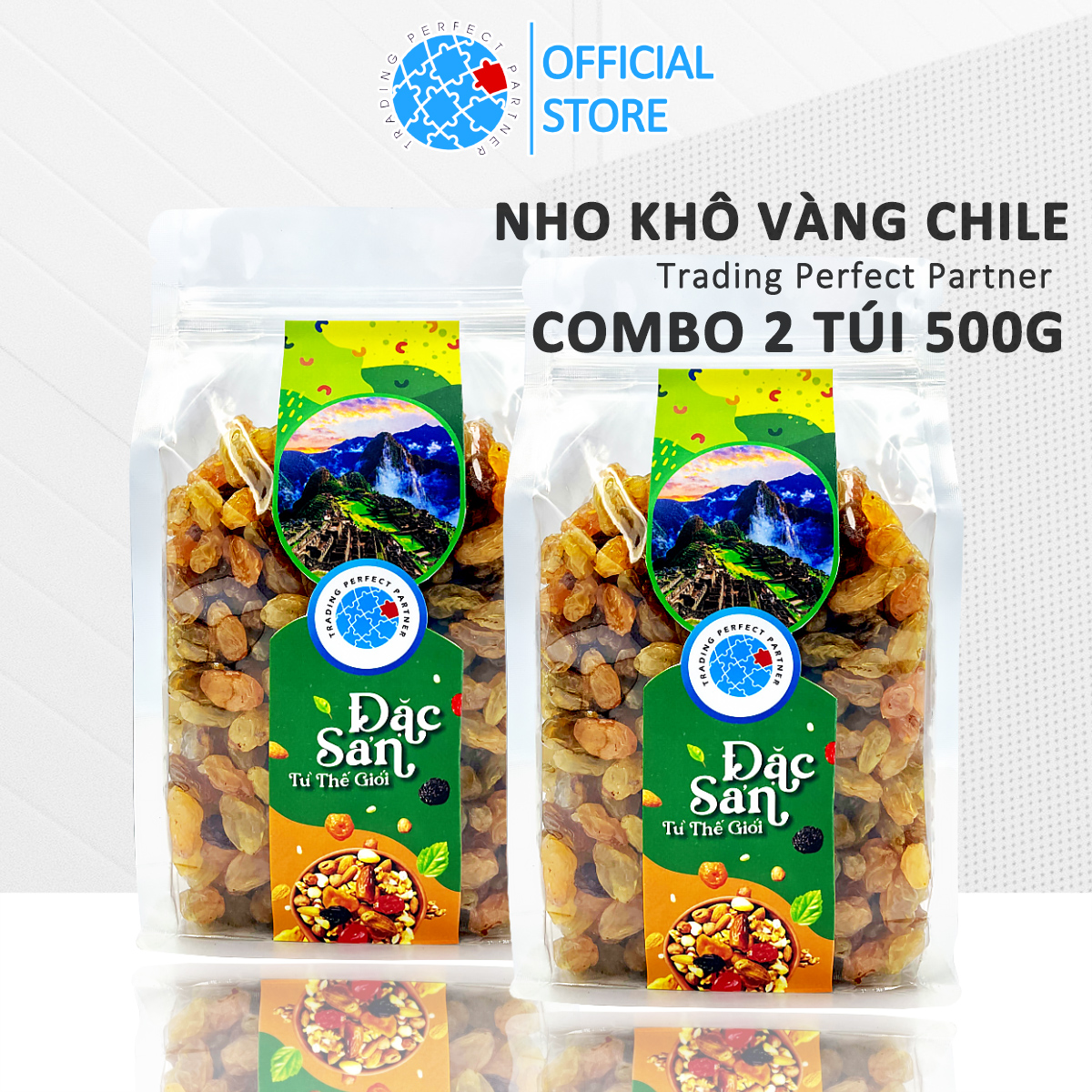 Combo 2 túi Nho Khô Vàng Trading Perfect Partner (500g/túi) - Nhập khẩu từ Chile