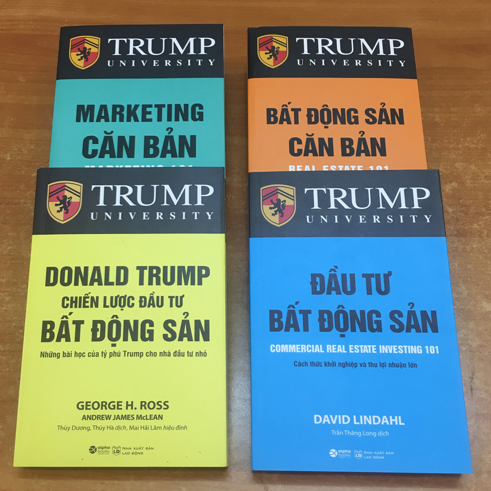 Combo 4 cuốn sách kinh tế tâm đắc nhất: Donald Trump - Chiến Lược Đầu Tư Bất Động Sản + Đầu Tư Bất Động Sản + Marketing Căn Bản + Bất Động Sản Căn Bản - (Tái Bản Năm 2021) (Tặng kèm bookmark Happy Life)
