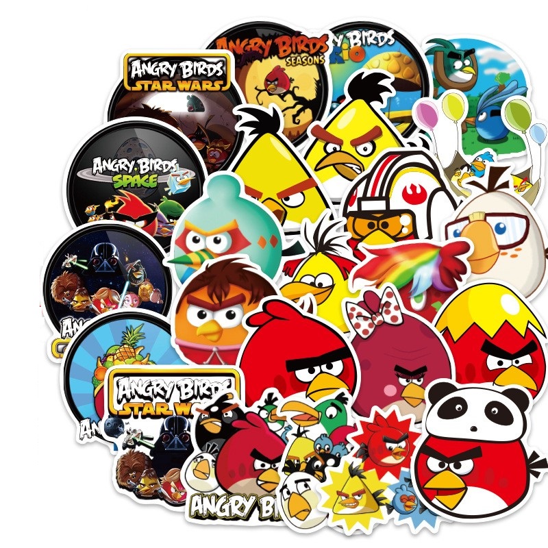 Sticker 100 miếng hình dán Angry Bird - hàng nhập khẩu