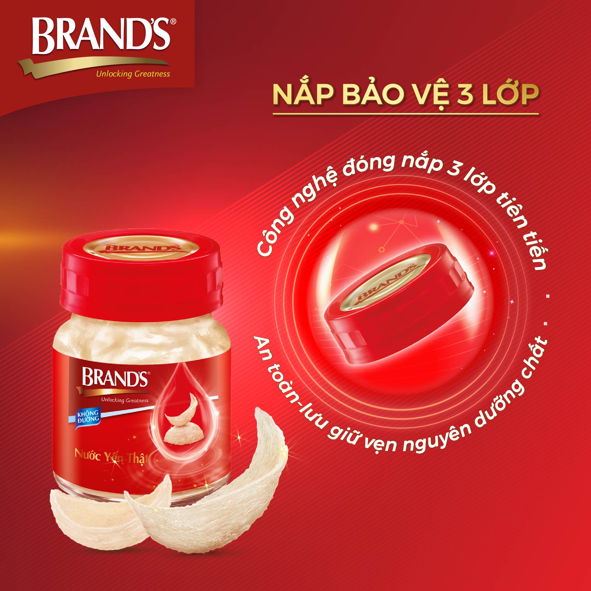Combo 5 Nước yến thật BRAND'S Không Đường (70 ml x 30 lọ)