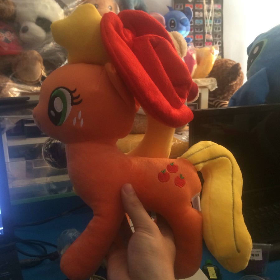 Ngựa Pony cam size 30cm nón màu ngẫu nhiên