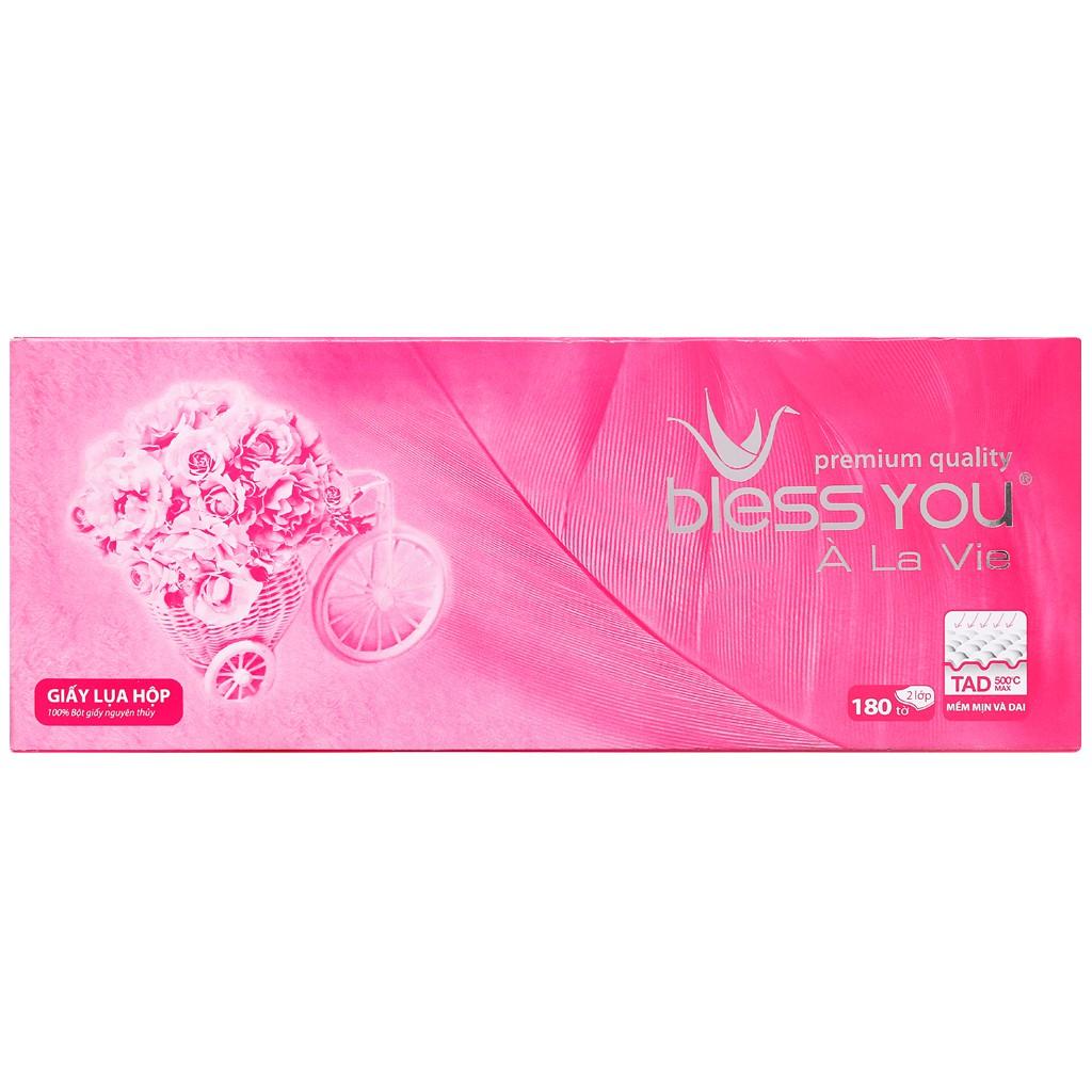 Khăn giấy lụa 2 lớp Bless You A La Vie Premium quality ( 180 tờ/ hộp)