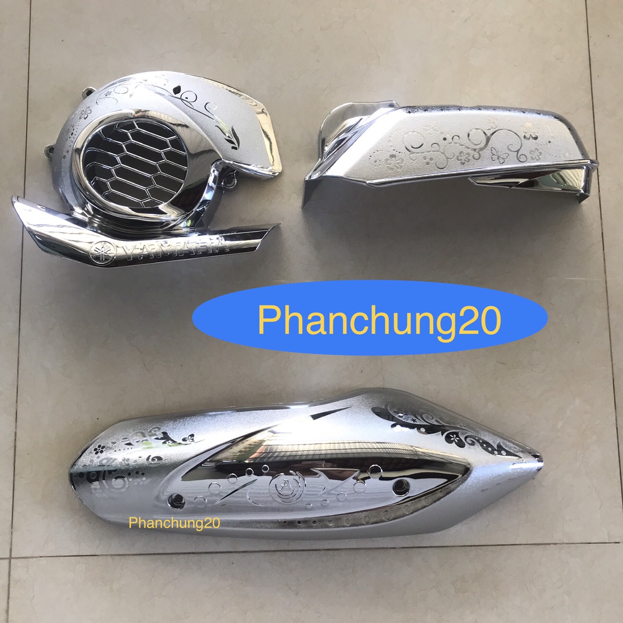 COMBO ỐP PHỤ KIỆN TRANG TRÍ DÙNG CHO ĐỜI XE JANUS 2022 0223 CROM ( 3 CHI TIẾT : CHE PÔ , BẦU E , KÉT NƯỚC )