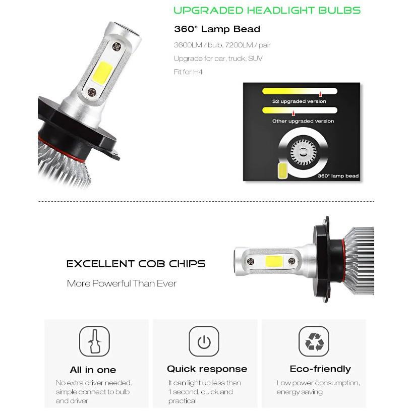 Đèn Led Headlight S2 siêu sáng Ô tô, xe máy - Skylife