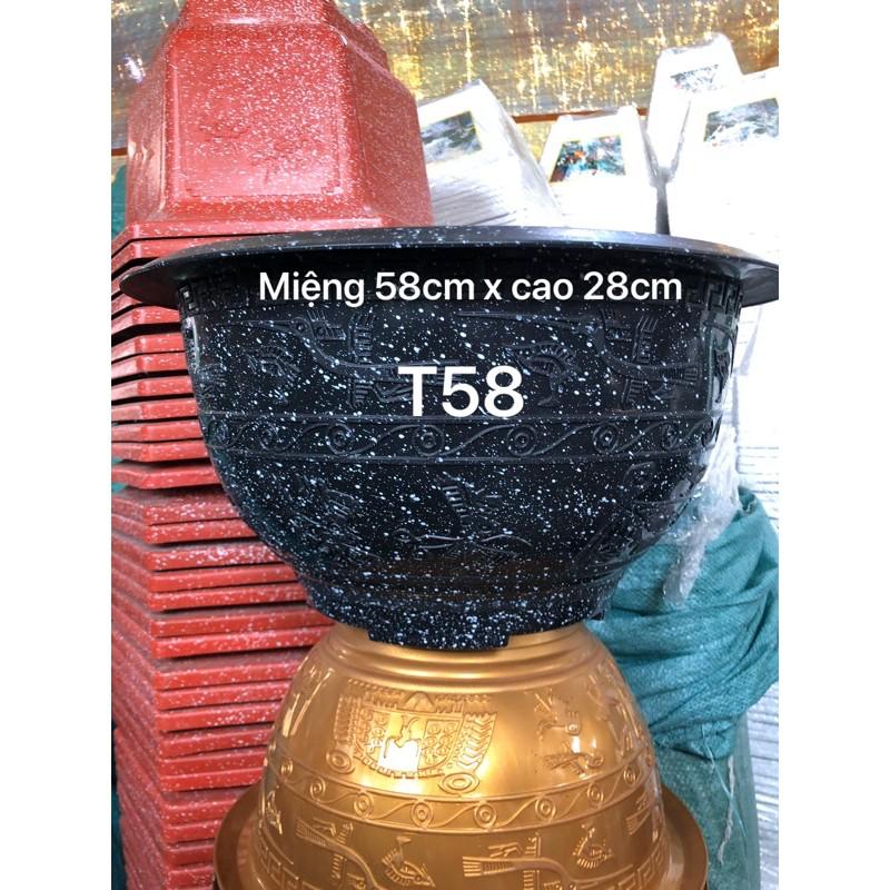 Chậu nhựa 5 chậu T58 vân đen