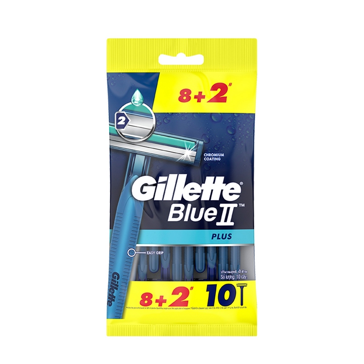 Dao Cạo Râu GILLETTE Blue II 2 Gói Bộ 8 Cây Tặng 2
