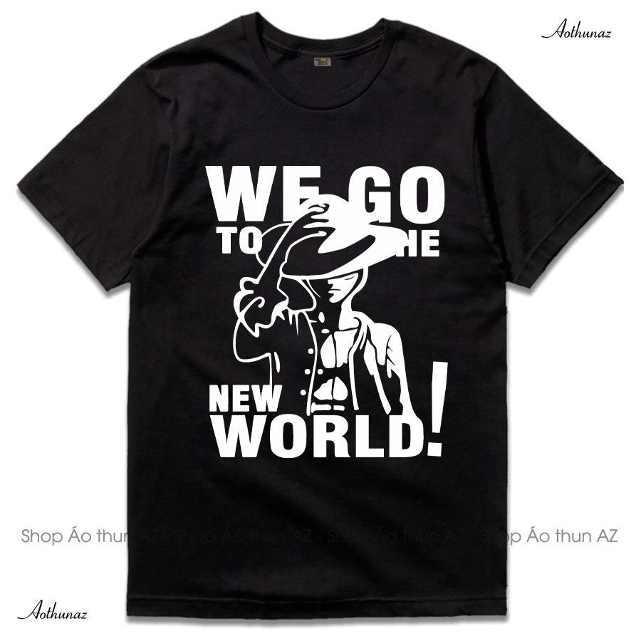 - Áo thun Nam in hình One Piece Luffy màu đen - Áo phông Cotton Unisex vải đẹp giá rẻ