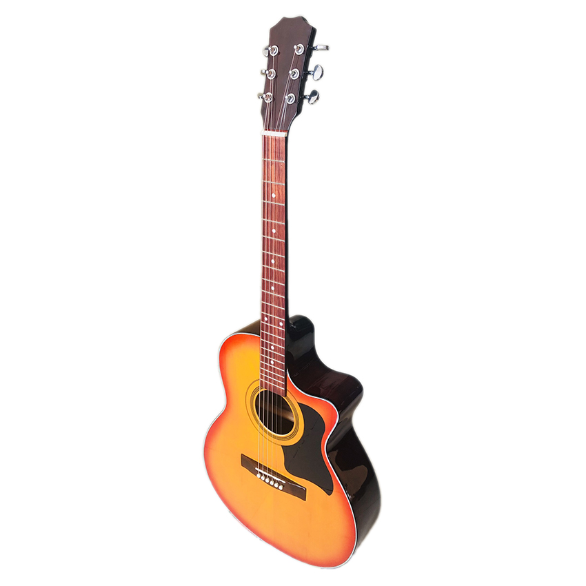 Đàn guitar acoustic DGKRO-012 dáng A khuyết màu đẹp âm thanh tốt có ty chống cong cần dành cho bạn mới tập