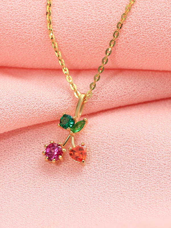 Mặt dây chuyền vàng tây trái cây đính đá JP1028G Jyme Jewelry