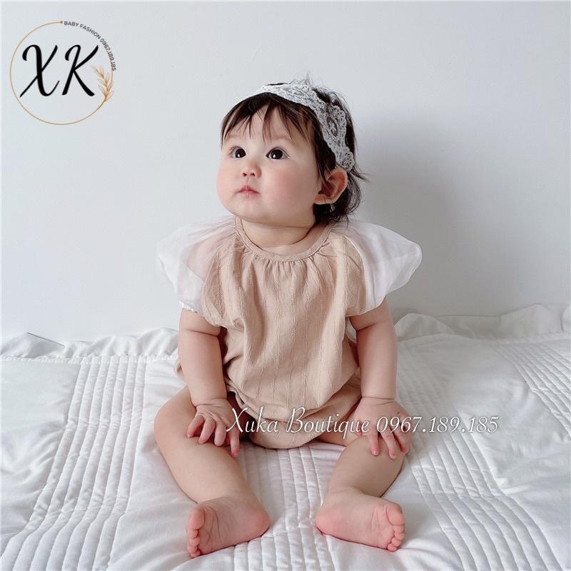 Bodysuit Cộc Tay Bé Gái 0-2 Tuổi Xuka Boutique Set Quần Áo Sơ Sinh 2022 Quảng Châu