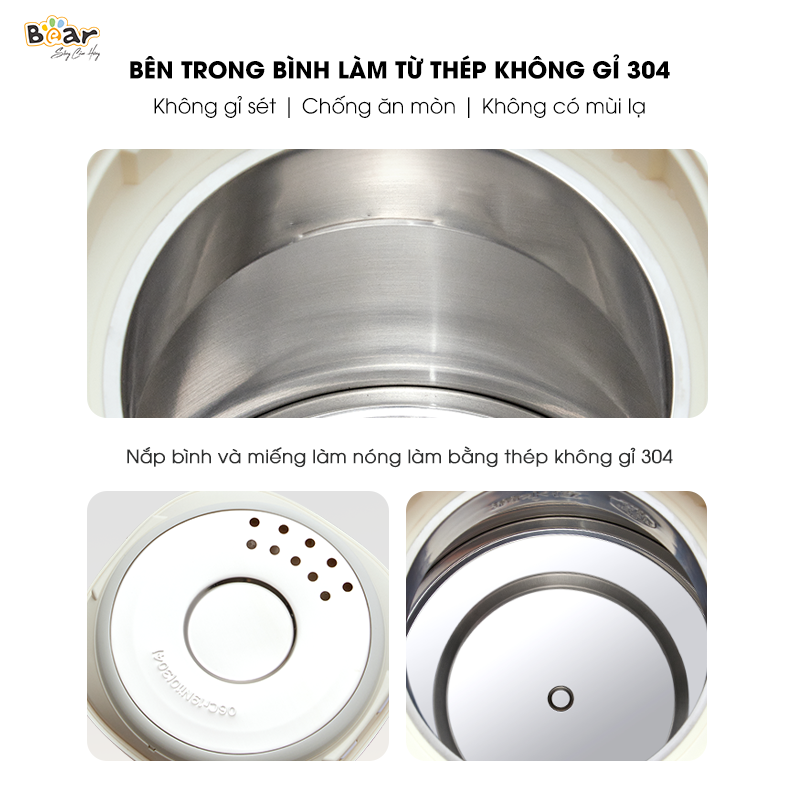 Bình Thủy Điện Đun Nước Nóng Bear 5L Đun Sôi Siêu Nhanh Khử Clo 11 Mức Nhiệt Có Đèn Dịu Nhẹ Ban Đêm SB-BTD5L HÀNG CHÍNH HÃNG