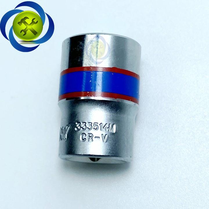 Tuýp 3/8 inch 14mm 6 cạnh màu trắng loại ngắn Kingtony 333514M