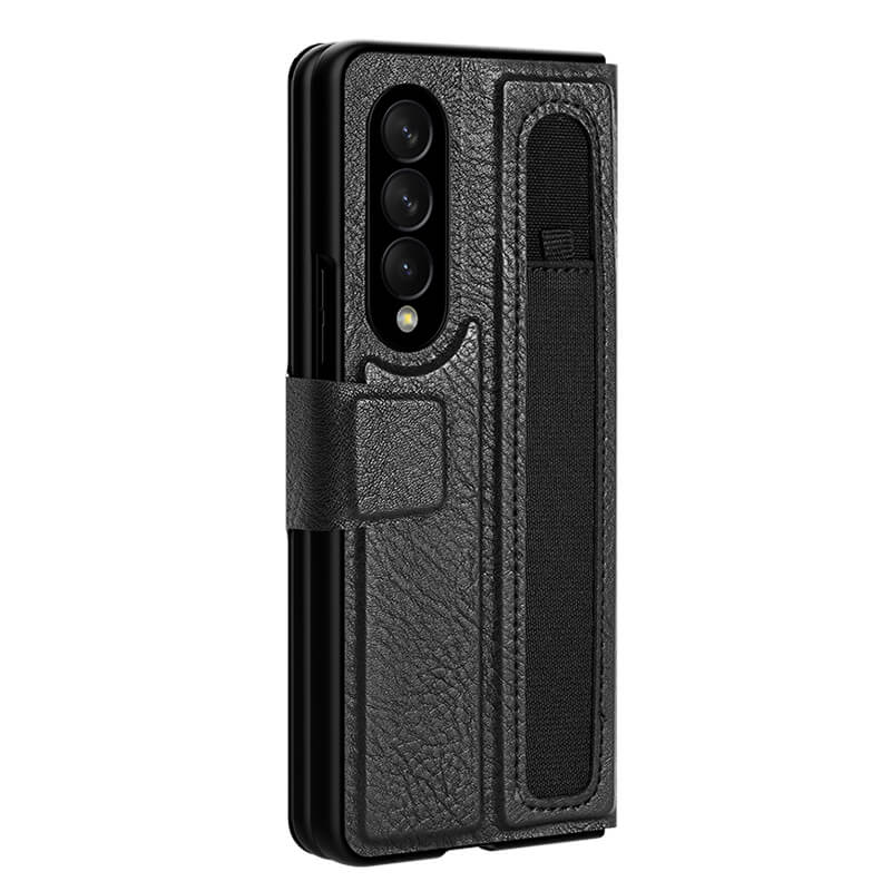 Case bao da leather chống sốc cho Samsung Galaxy Z Fold 3 trang bị ngăn đựng S-Pen hiệu Nillkin Aoge Leather Cover Case (bảo vệ máy cực tốt, chất liệu da thật cao cấp, thiết kế thời trang cá tính) - hàng nhập khẩu