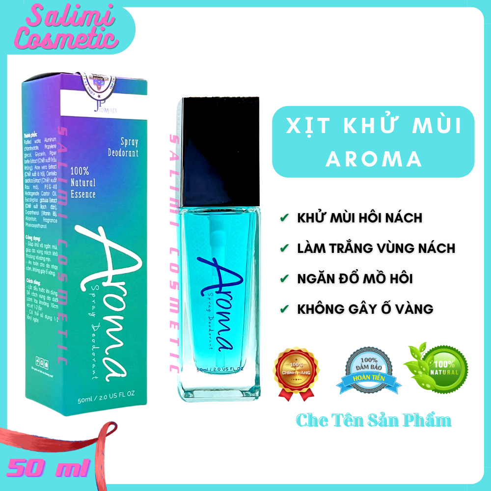 Xịt Khử Mùi Vùng Da Dưới Cánh Tay AROMA - Đánh Tan Hôi Nách, Thâm Nách, Ra Mồ Hôi Nách - Thành Phần Từ Thiên Nhiên - 50 ml