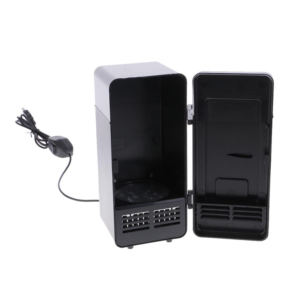 Durable Mini USB Fridge Heat And Cool  Freezer  LED Light Blk