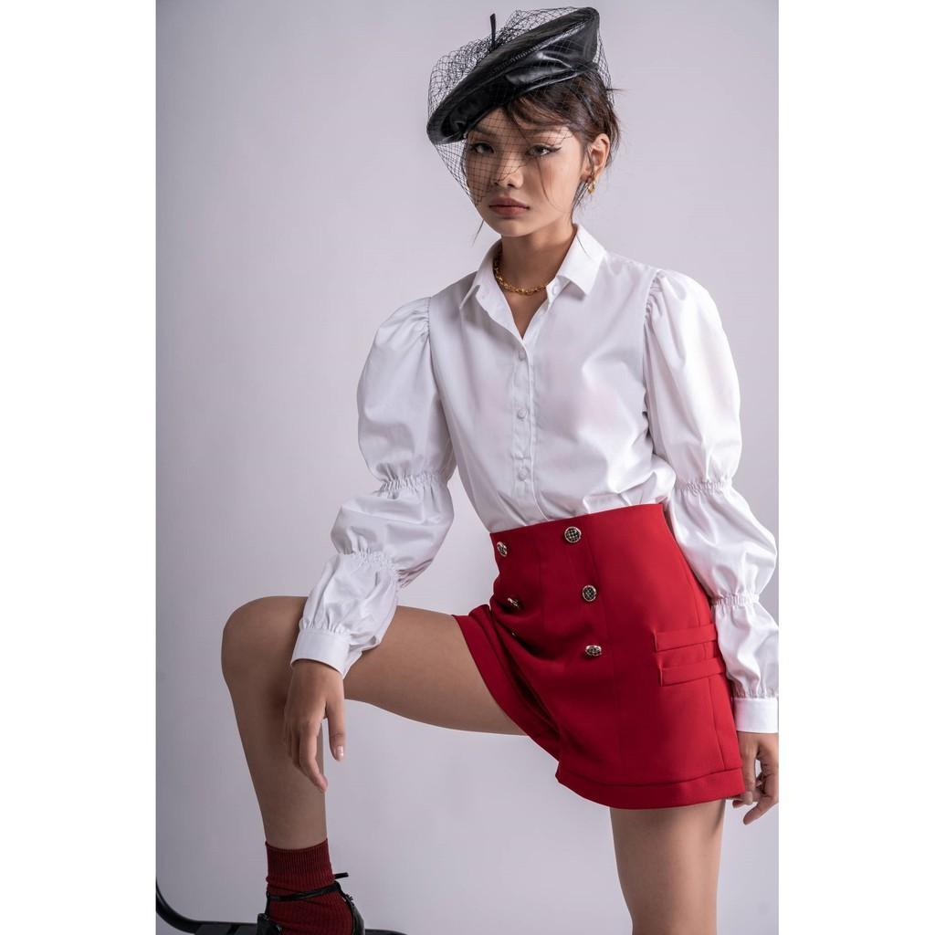 OLALASTUIO Quần short cạp cao đỏ Coiboy Short