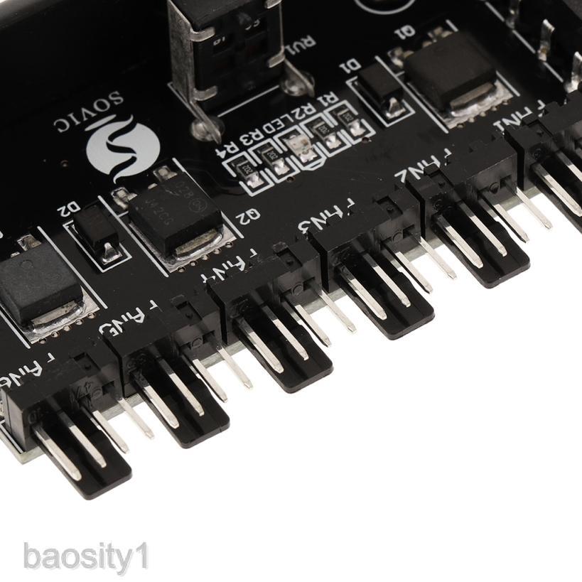 Phụ kiện điều khiển tốc độ quạt làm mát với 6 cổng 12V 3pin/ 4pin chuyên dụng cho CPU máy tính