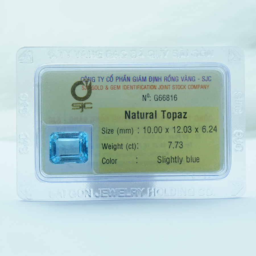 Viên đá kiểm định Topaz tự nhiên mài giác chữ nhật - 66816