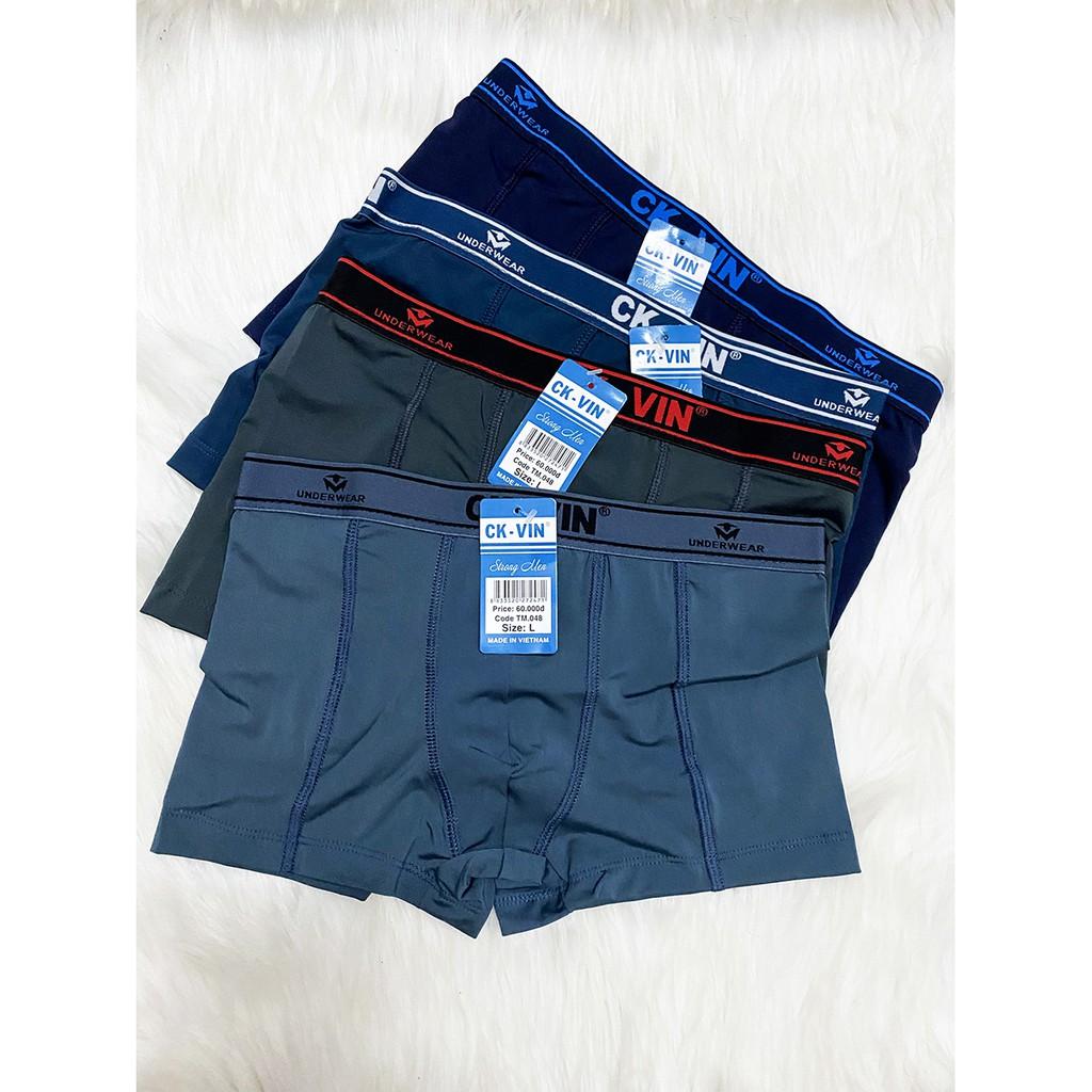 Quần lót-Quần sịp nam boxer cao cấp thun lạnh co dãn 4 chiều kiểu quần lót đùi nam lưng to nam tính lịch lãm