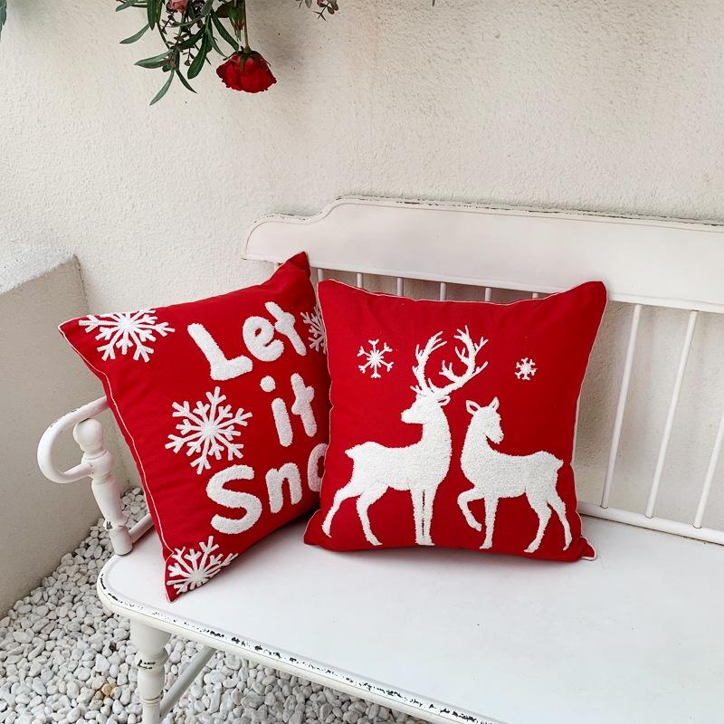 Vỏ gối in họa tiết giáng sinh trang trí nhà cửa