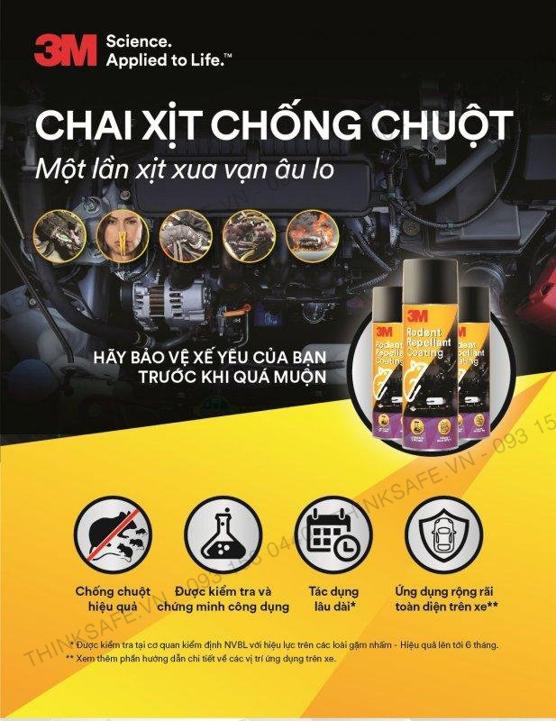 Chai xịt chống chuột 3M Rodent Repellant Coating - Bình xịt đuổi chuột khỏi động cơ xe 250g