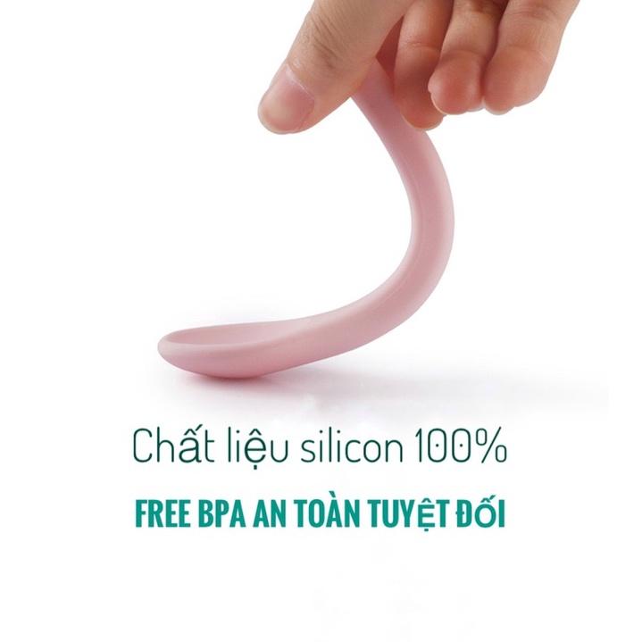 Thìa ăn dặm silicon cho bé - muỗng ăn dặm silicon (mẫu mới