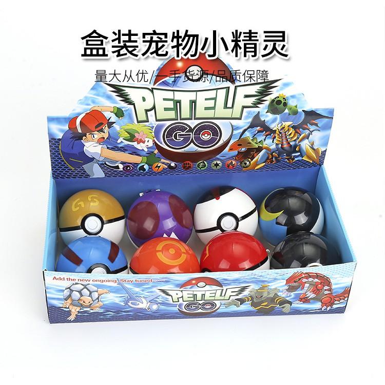 set hôp 8 mô hình quả bóng pokemon 7cm màu sắc rực rỡ