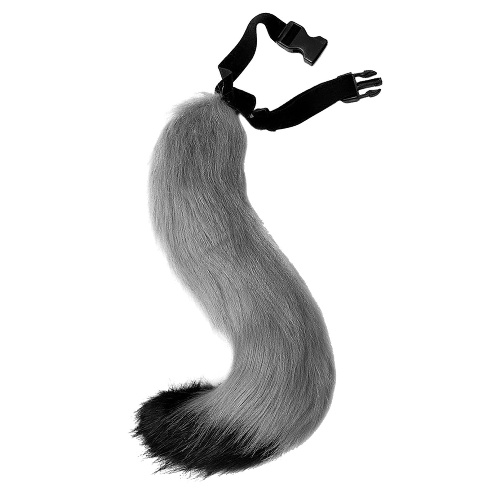 3x Plush Fox Ears and Tail Set Cosplay Cat Ears Headband with Tail Furry Wolf Long Tail for Prop Fancy Dress Role Play Halloween Kids Adult