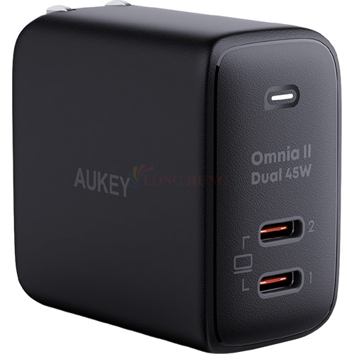 Cốc sạc Aukey Omnia II Duo 45W 2Type-C PA-B4T - Hàng chính hãng