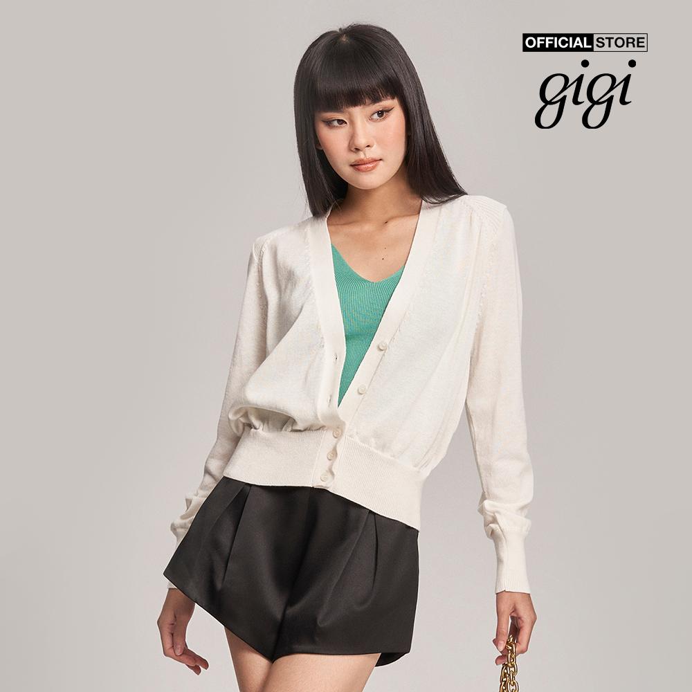 GIGI - Áo khoác cardigan nữ cổ V tay dài bo gấu G1302K222721