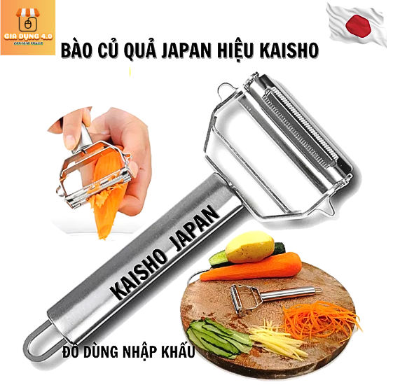 Bào củ quả 2 lưỡi đa năng cao cấp thương hiệu Kaisho nổi tiếng Nhật Bản bằng hợp kim không gỉ