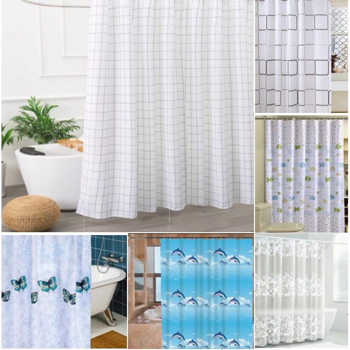 Rèm phòng tắm, rèm cửa sổ nhiều họa tiết (180cm x 180cm) Loại 1