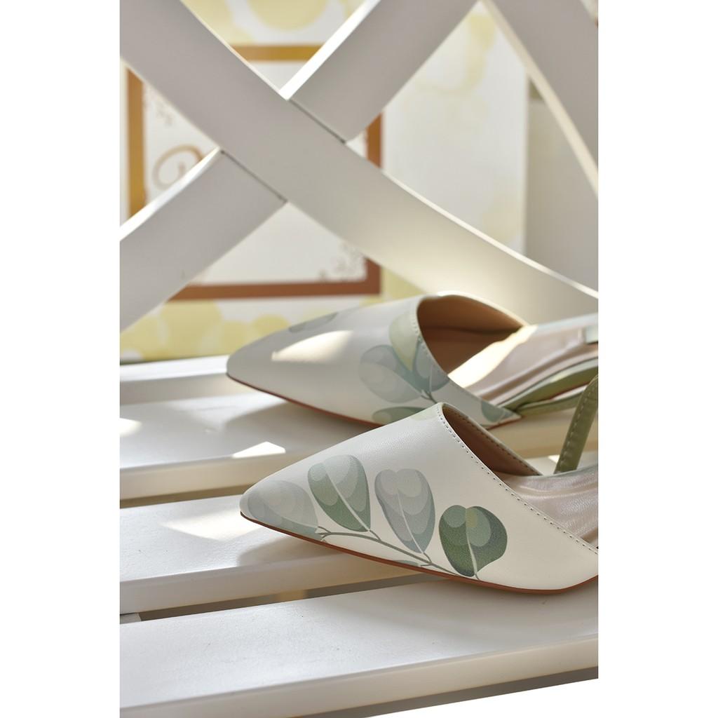 Giày sandal gót thấp họa tiết Merly 1047