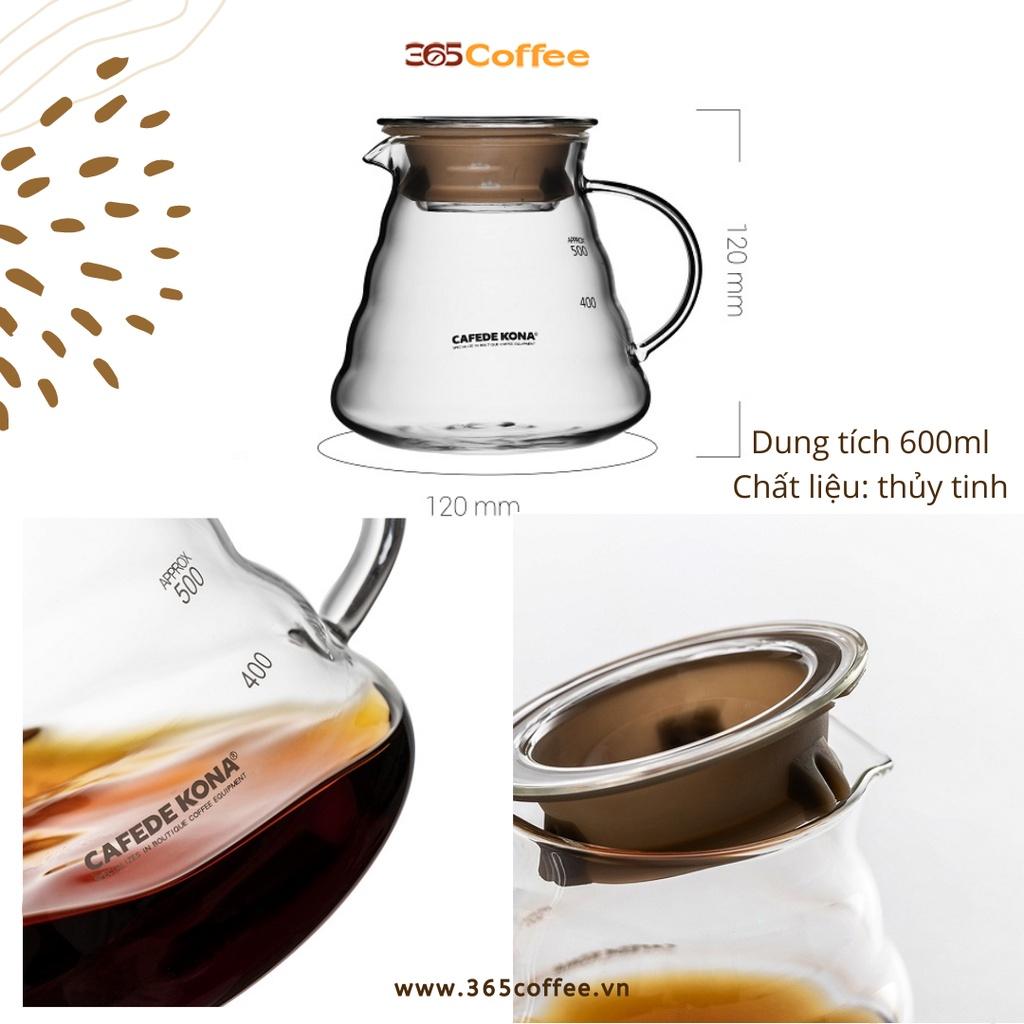 Bộ pha Pour over gồm phễu V60 và bình đựng Cafede Kona - chính hãng