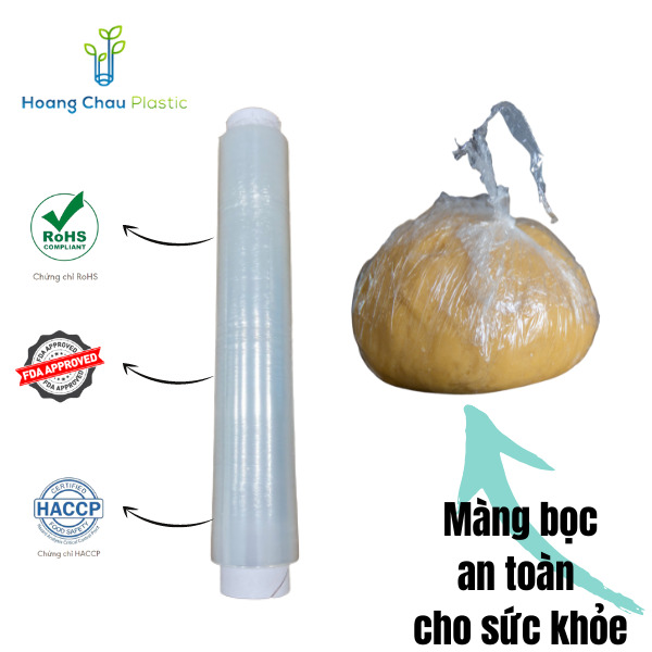 COMBO Màng bọc thực phẩm Hoàng Châu Plastic ( HCP ) 30CM X 100M và 2 lõi màng bọc thực phẩm 100m -Nhựa PE- Dùng được cho lò vi sóng -Không chất phụ gia tạo dẻo- Không chứa DEHA/DEHP - An toàn cho sức khỏe- Thân thiện với môi trường
