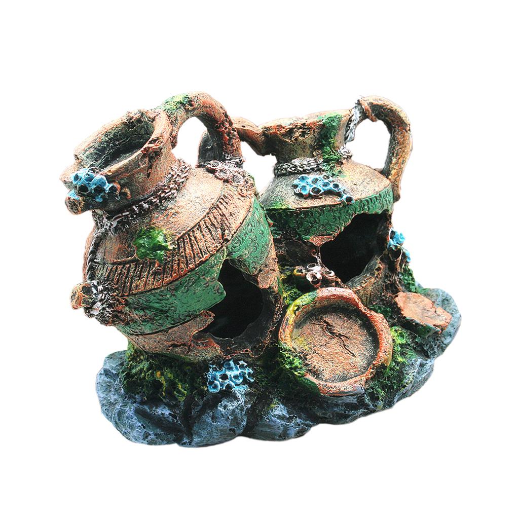 Artificial Aquarium Resin Bucket Ornament Fish Tank Simulation Marine Decor