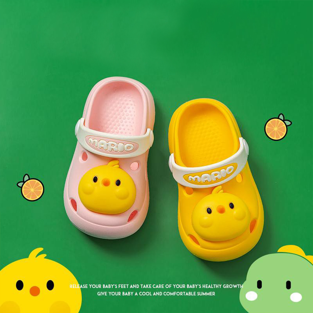 Dép Trẻ Em Cheerful Mario QL - 6633 Siêu Mềm Siêu Nhẹ Chống Trơn Trượt Cho Bé - 5 Màu Sắc Đính Kèm Sticker Gà Ngộ Nghĩnh, Có Quai Đeo Linh Hoạt (Kèm Tất Babylovego B101)