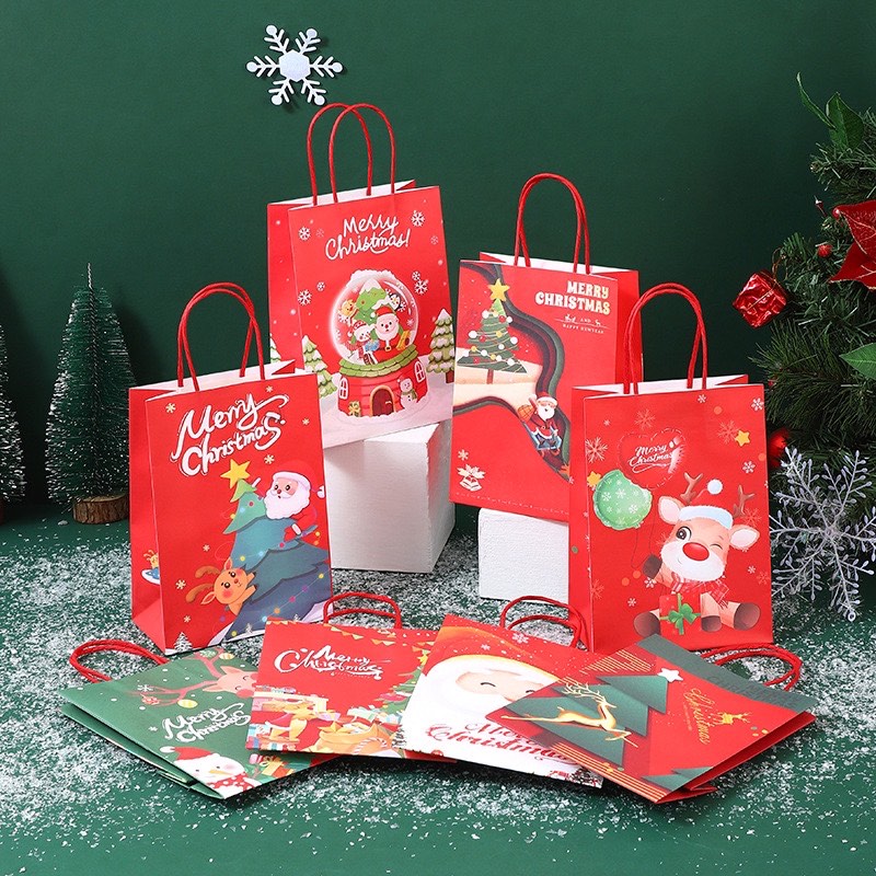 Túi Quà Giáng Sinh Túi Giấy Giáng Sinh Túi Đựng Mùa Giáng Sinh ( 20cm x 11cm x Cao: 27cm)