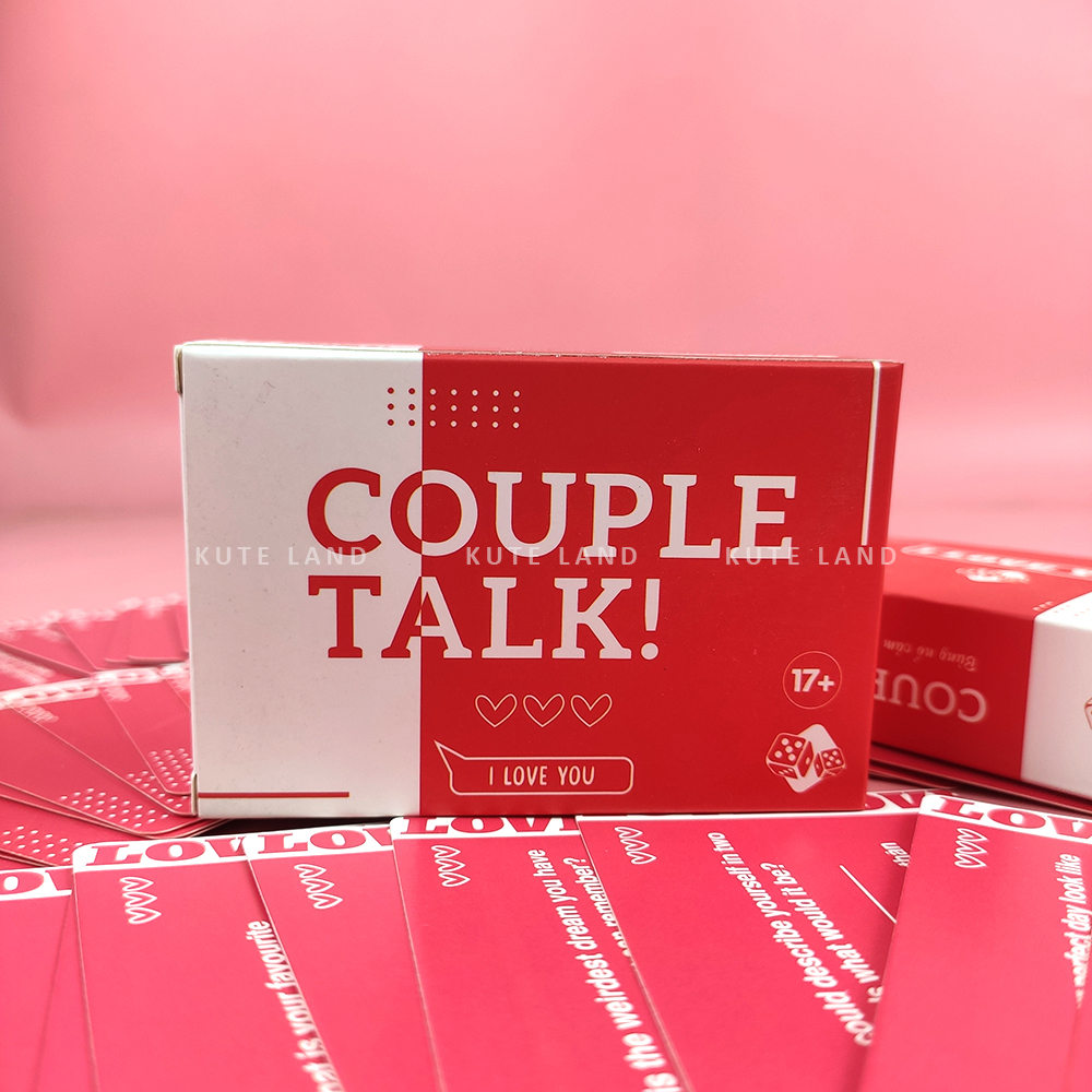 Bộ bài Couple Talk Drinking Game song ngữ dành cho cặp đôi 55 lá bài thấu hiểu trò chuyện
