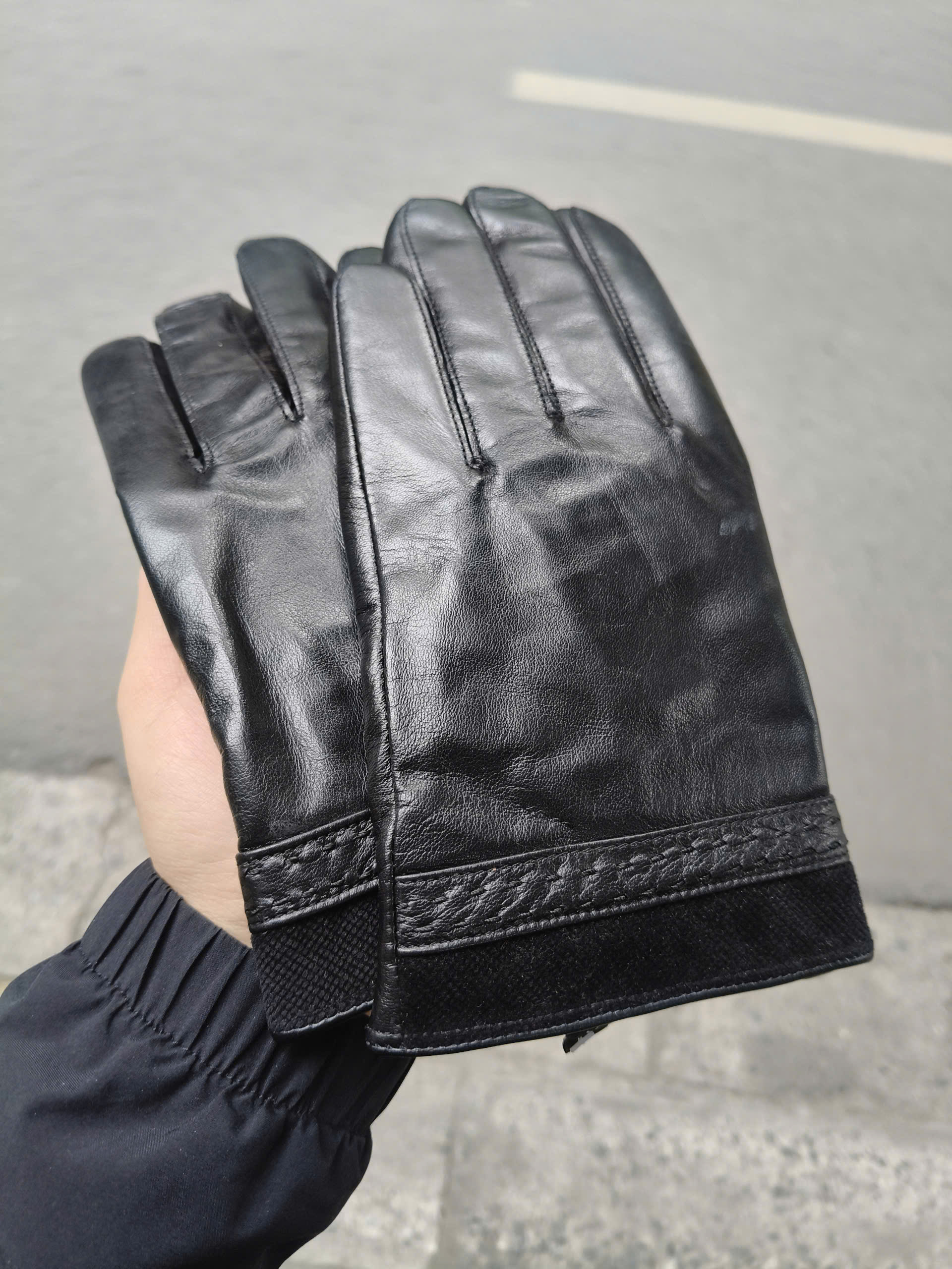 Găng tay nam da cừu lót lông giữ ấm mùa đông BHY8719  Bao tay lái xe