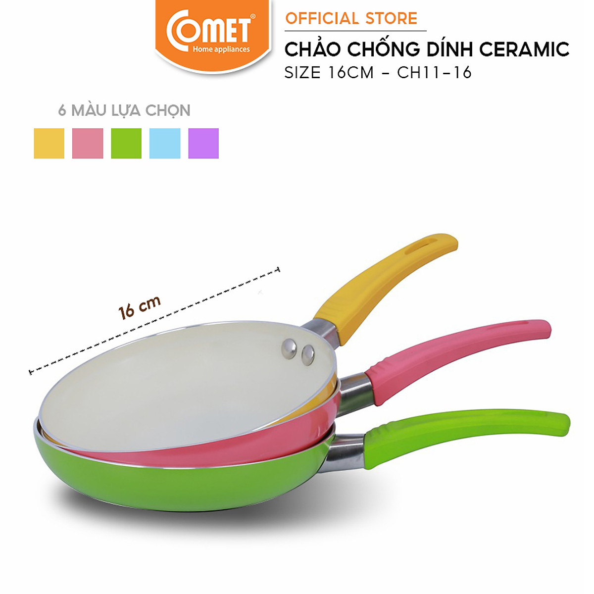 Chảo chống dính Ceramic 16cm Comet CH11-16