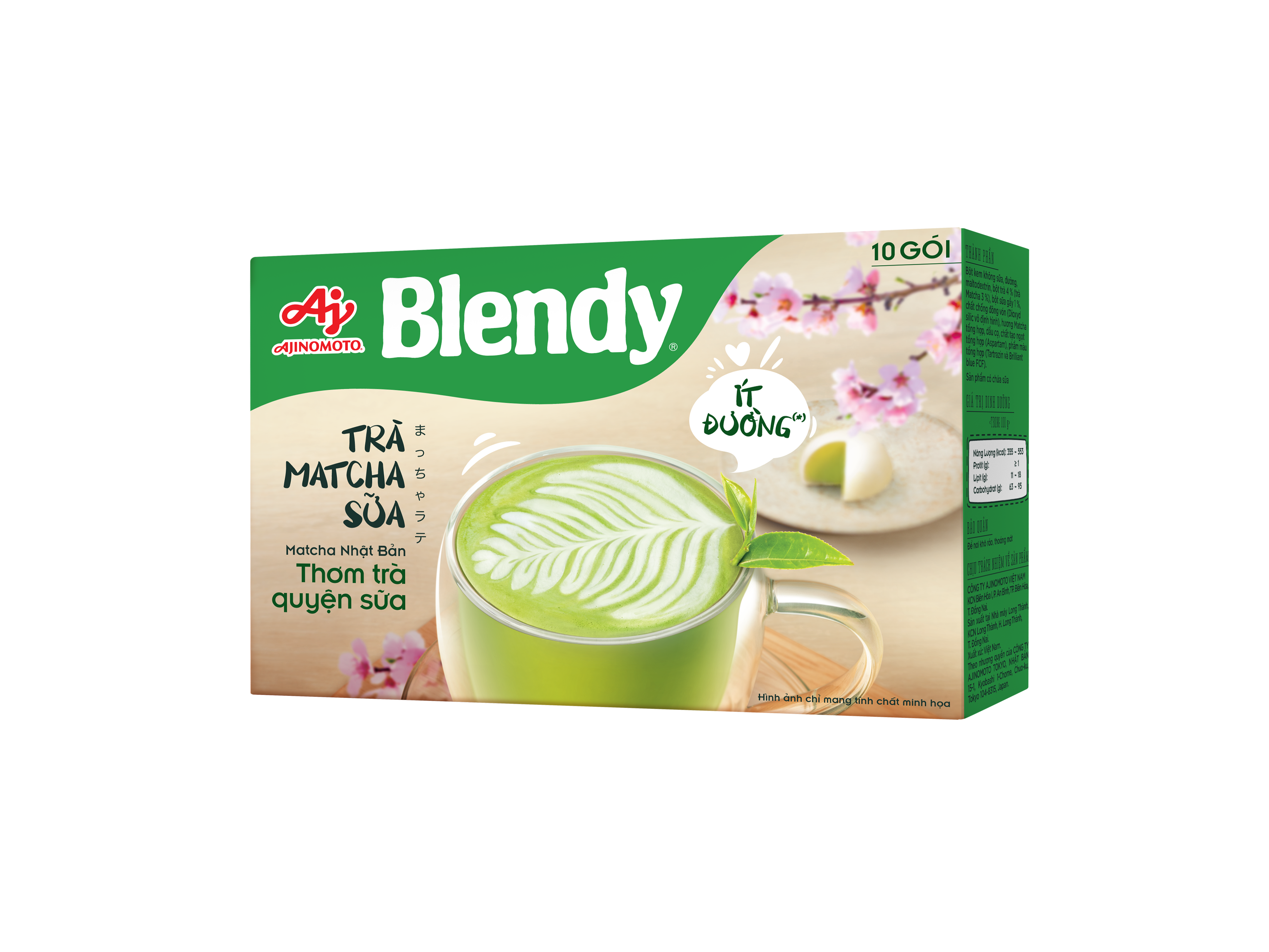 Combo 2 Hộp Trà Matcha sữa Blendy® 160g/Hộp (1 Hộp 10 Gói)