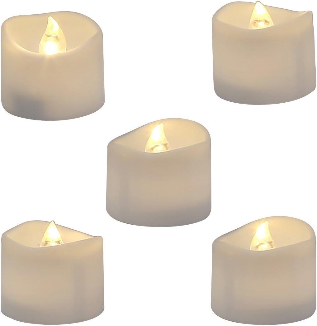 Nến ánh sáng trà không rực rỡ, LED Pin dẫn đầu Nến muốn, 12 loại sáp trà lấp lánh với ánh sáng trắng ấm áp