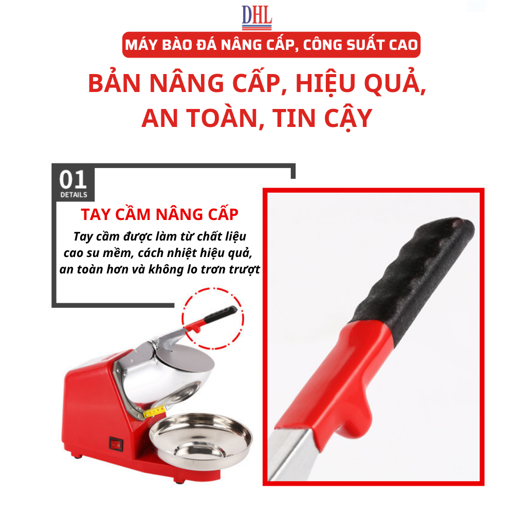 Máy xay đá tuyết, Máy bào đá 8 lưỡi, 2 nắp cao cấp Mitomo MBD-500 MAX- Hàng chính hãng