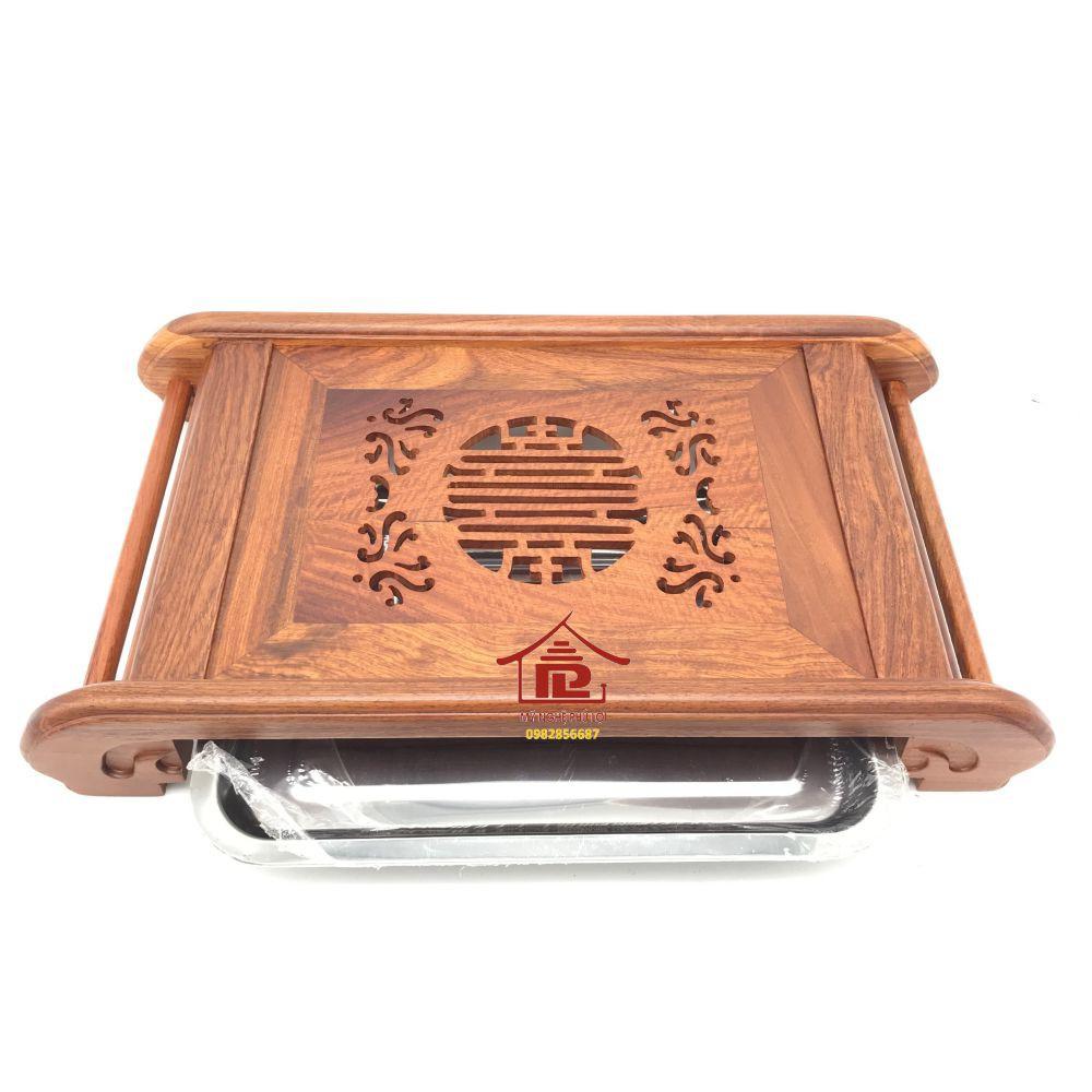 Khay trà trăm thọ chân quấn